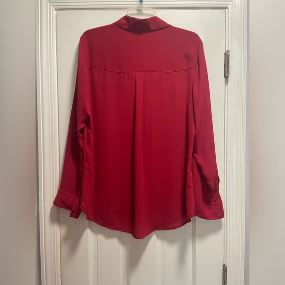 Large Red Express button up blouse. - Picture 2 of 3